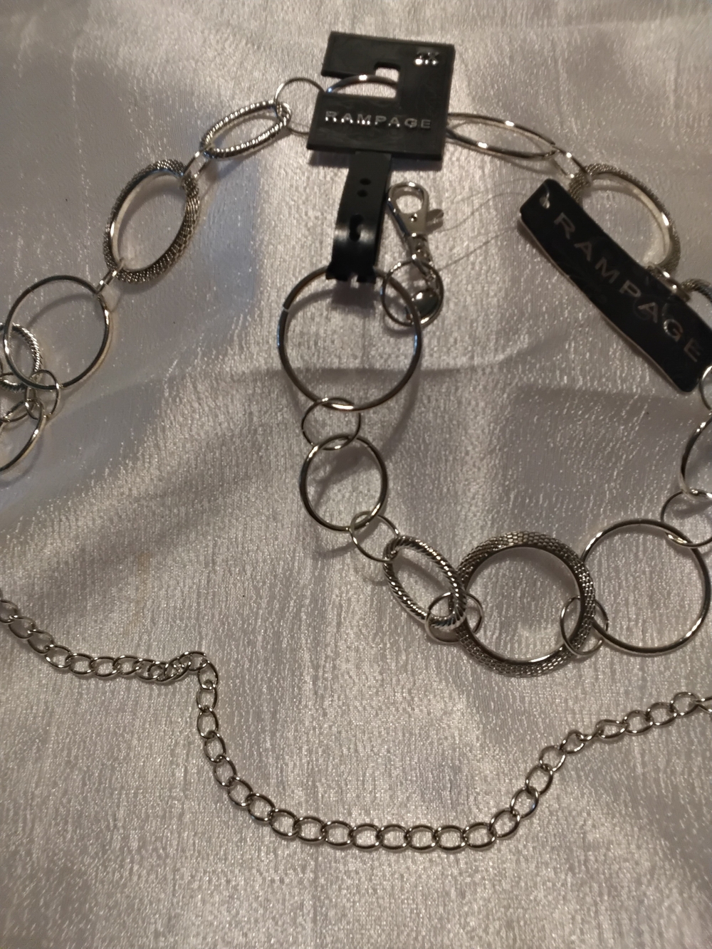 Rampage Silver Linked Circle Layered Necklace